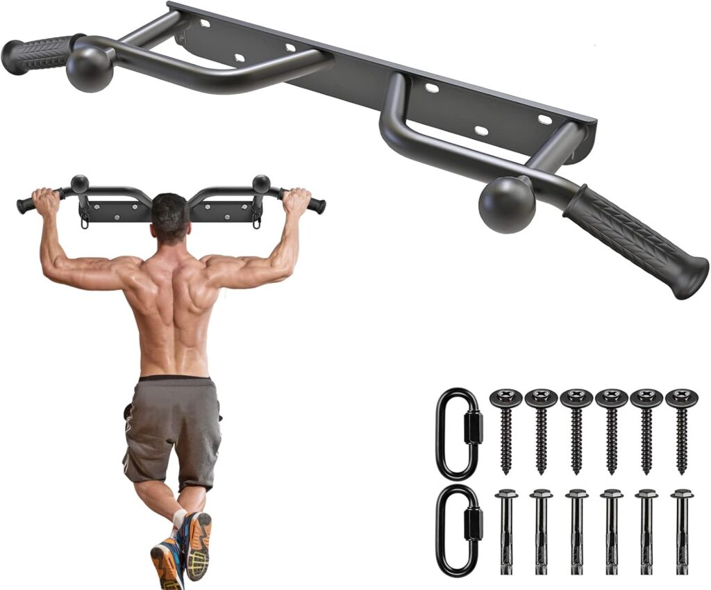 Kipika Heavy Duty Wall Mounted Doorway Pull Up Bar, Multifunctional Chin Up Bar, Portable Fitness Door Bar, Body Workout Home Gym System