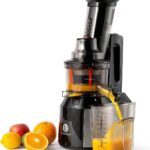 Ventray Cold Press Juicer, 3” Wide Feed Chute Slow Masticating Juicer Machine for Whole Fruits & Vegetables, 240W Powerful Motor, Easy to Clean, High Juice Yield, BPA Free