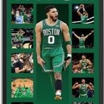 Black Framed Basketball Superstar Jayson Tatum Signed Poster For Kids Fans Room Bedroom Wall Decor-Canvas Art Print Pictures For Teen Boy Birthday Gifts