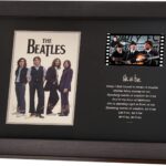 veratwo The Beatles Framed Poster with Signed and 1x 35mm Film Display,Let It Be lyric Decoration,Cool Memorabilia Gifts for Beatles Fans 8×6 Inches