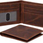 Oak Leathers Slim Leather Wallet for Men – RFID Blocking Slim Minimalist Front Pocket – Thin & Stylish with ID Window, Gift For Men (Mocha)