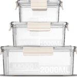 Eclirgan Food Storage Containers,Plastic Food Containers with Lock/Lids,Nesting Freezer Storage Set with Airtight/BPA Free for Pantry/Kitchen/Meal-prep(2/4/8.4 Cup)