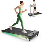 UREVO Walking Pad with 9% Incline, Compact Under Desk Treadmill for Home, 2.5HP Powerful 3 in 1 Portable Treadmill with Remote Control, Walking Pad for Home and Office