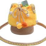 Knitted Mushroom Bag – 17x15x14cm Handmade Shoulder Tote, Creative Knitted Pouch, Vibrant Mini crossbady Bag | Portable