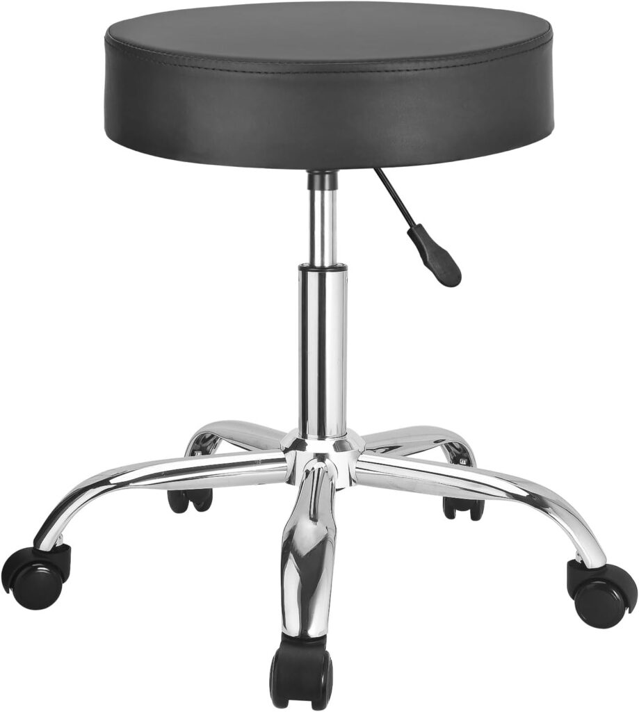 JOSTZHXIN Rolling Stool Height Adjustable Round Swivel Stool for Tattoo Salon Spa Massage, Home Office Chair