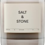 SALT & STONE Scented Candle for Women & Men | Hand-Poured, Aromatic & Fragrant | Coconut & Soy Blend Wax | 100% Cotton Wick | Long-Lasting 50 Hour Burn Time (8.5 oz) (Santal & Vetiver)