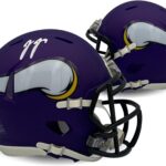 JJ McCarthy Autographed Minnesota Vikings Signed Mini Football Helmet Beckett COA