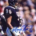 Dan Hampton (Chicago Bears) Autographed /Original Signed 8×10 Color Action-photo w/ “HOF 2002” Inscription (Version 5)