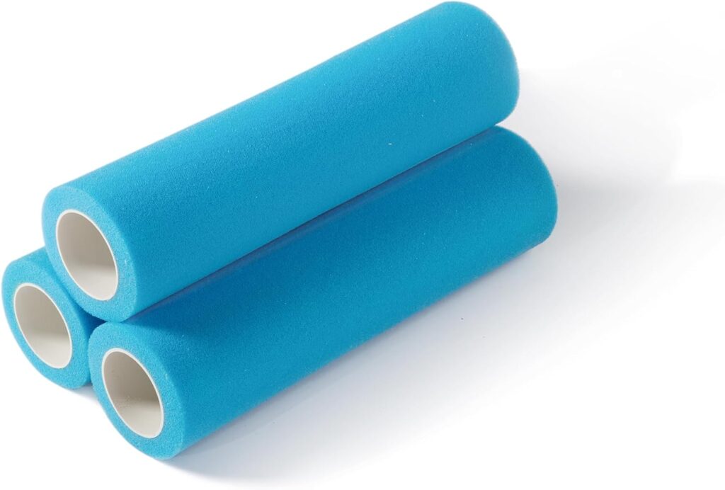 Voomey 9 Inch Foam Paint Roller 3 Pack, High Density Sponge Paint Rollers for Smooth Wall and Furniture Finishing, Reusable Paint Tools for Home DIY and Professional Use