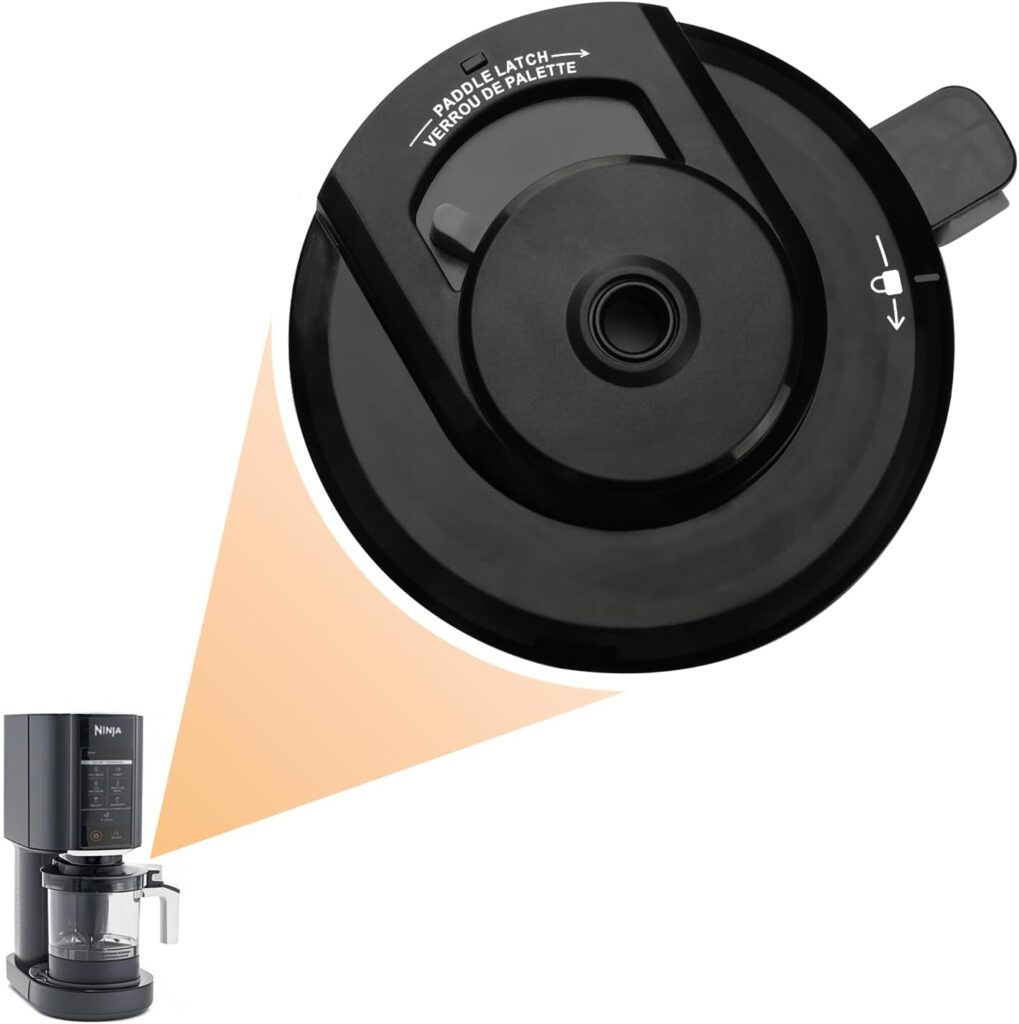 Outer Bowl Lid for NC301 Ice Cream Maker, for Ninja Creami Black Lid Replacement, Ice Cream Maker Accessories Fit for Ninja NC299AMZ/NC301/NC300/NC201/NC101 Series, Reusable (NO Paddle)