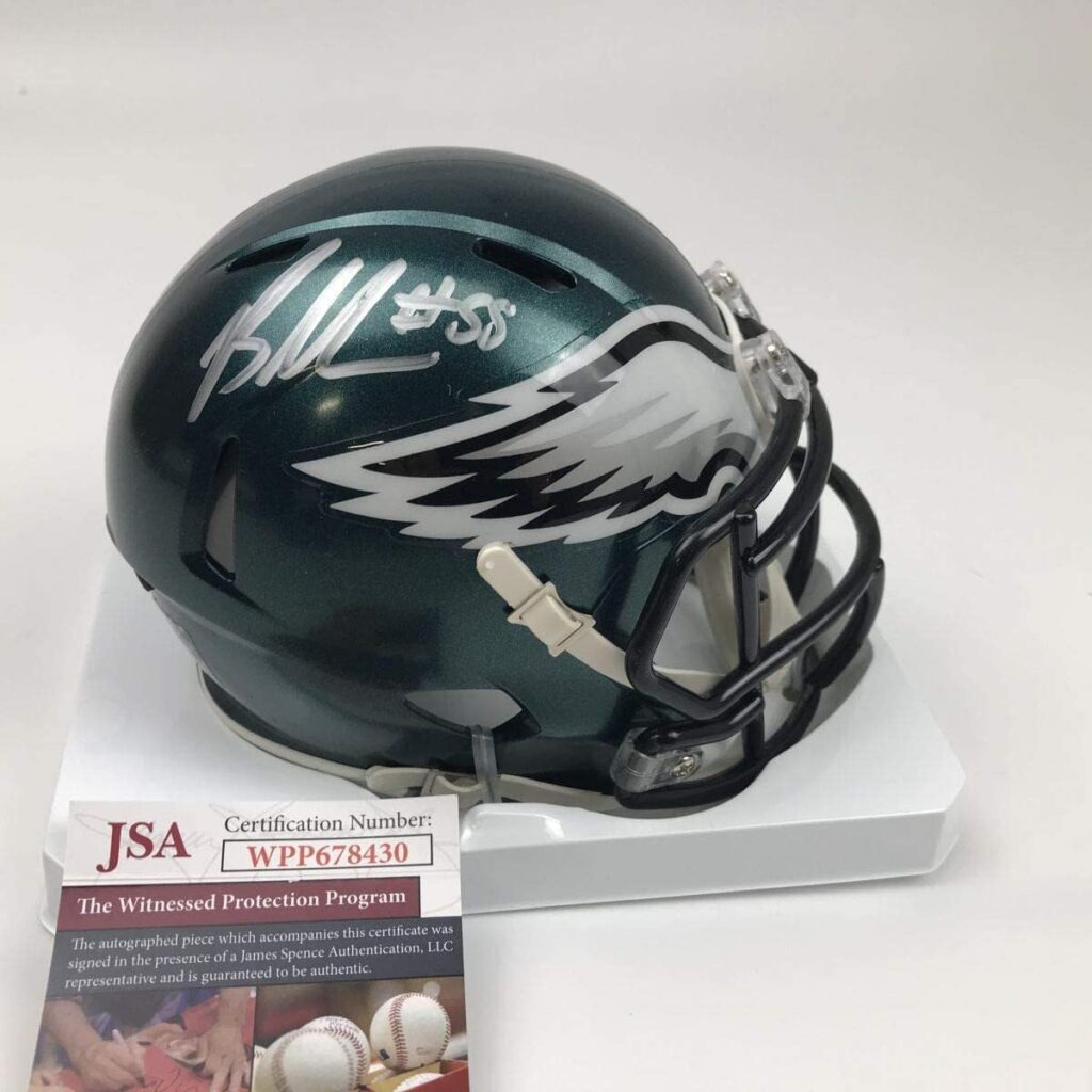 Autographed/Signed Brandon Graham Philadelphia Eagles Mini Football Helmet JSA COA