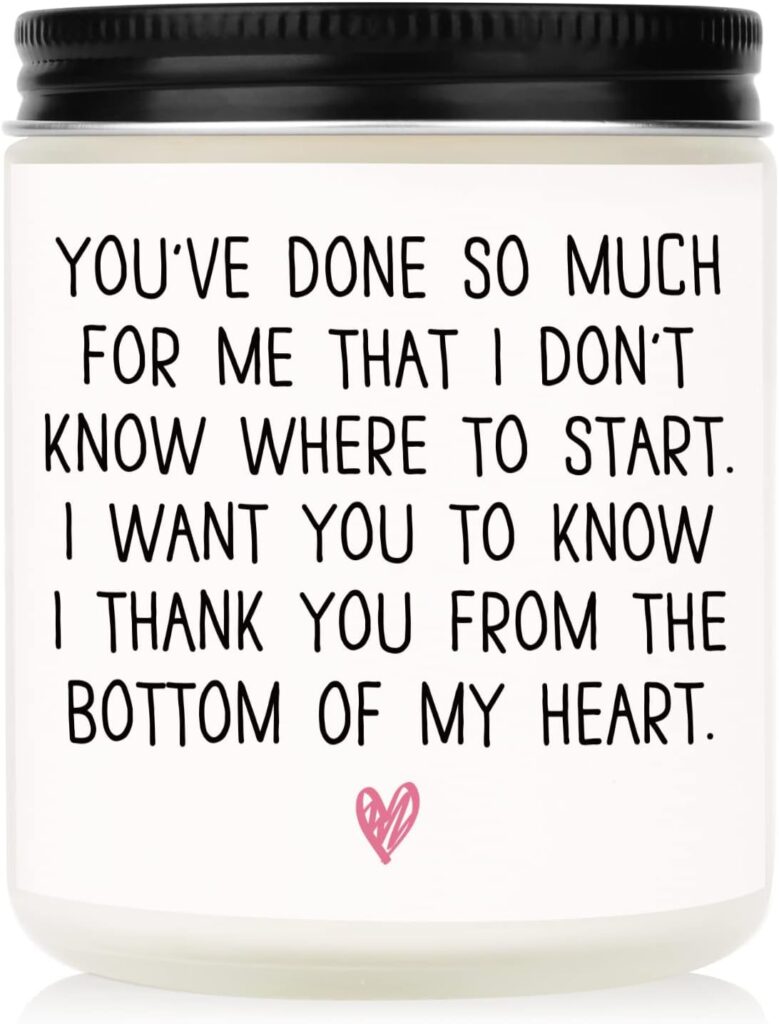 BAUBLEDAZZ Thank You Gifts for Women, Thank You Candle- Handmade Lavender Natural Soy Wax Candle (7oz)- Appreciation Gifts for Friends, Coworker, Men, Hostess