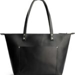 Portland Leather Goods Medium Zipper Tote Bag – Handmade, Durable & Unlined – Interior & Exterior Pockets