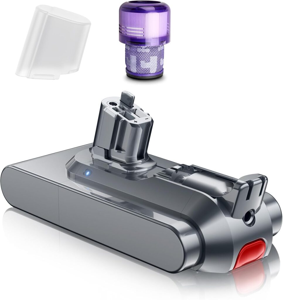 7000mAh V11 Battery Replacement for Dyson Button Click in Installation Style V11/Extra/Absolute/Animal/Torque Drive/Outsize/V15/SV15/SV22 25.2V Cordless Vacuum Battery (Not for Screw-in Models)