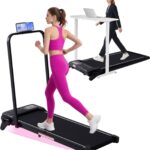 Electric Walking Pad Treadmill with Adjustable Incline and Handle Bar, 3.5HP Small PortableTreadmills for Home Office Small, 4 in 1 Folding Foldable Treadmill with Handles, 0.6-7.6MPH, 350LBS