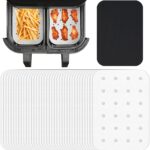 INFRAOVENS Air Fryer Parchment for Instant Vortex Plus XL 8qt ClearCook Airfryer,Paper Liner Air Fryer Accessories for 2 Basket, Dual Basket, Two Drawer Instant Pot Air Fryer with NonStick Liner