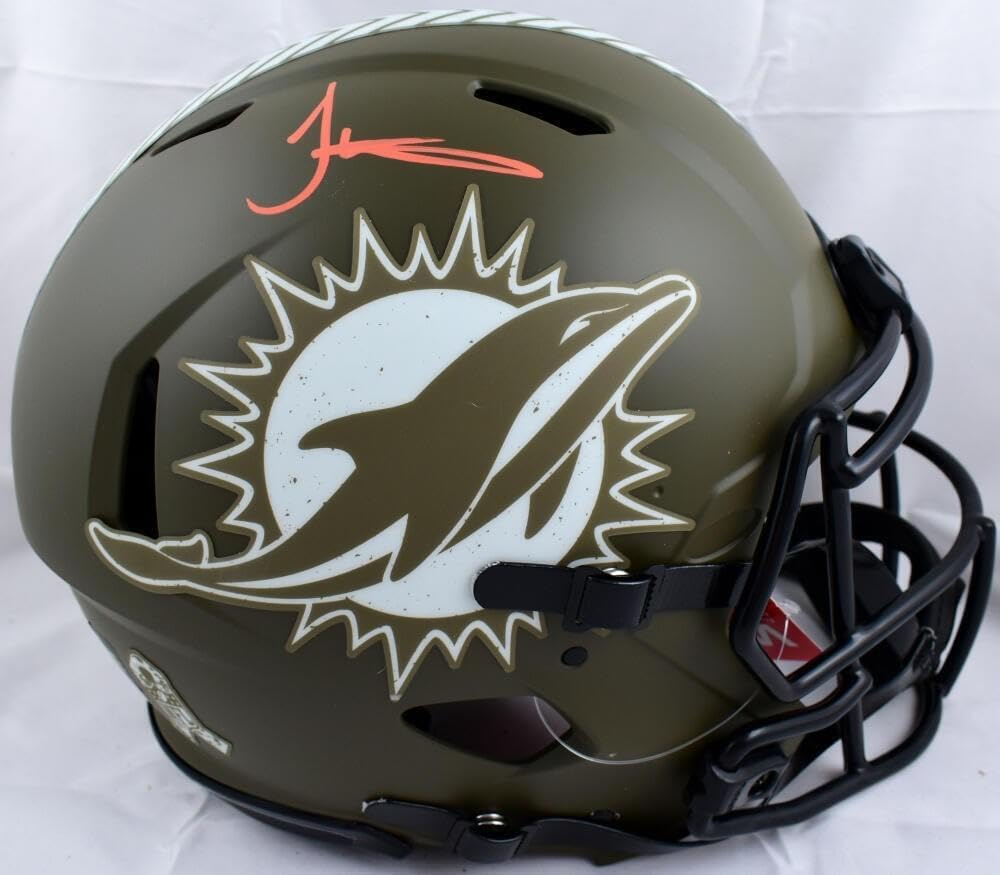 Tyreek Hill Signed Dolphins F/S Salute to Service Speed Auth Helmet-Beckett W – Autographed NFL Helmets