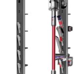 Metal Vacuum Stand for Dyson Gen5 V15 V12 V11 V10 V8 V7 V6 Cordless Vacuum Organizer with 4 Hooks & 4 Shelves, Hidden Cable Design, Space-Saving Attachment Holder for Dyson Cordless Vacuums