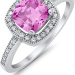 Blue Apple Co. Halo Art Deco Design Fashion Ring Round Simulated Cubic Zirconia 925 Sterling Silver