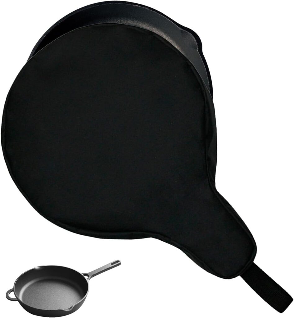 EATAKWARD Cast Iron Camping Skillet Bag for 8” 10” 12” Skillets, Skillet Pan Storage Bag Water Resistant Frying Pan Bag with Hanging Loop, Lightweight Skillet Bag for Camping Outdoors,1pcs