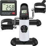 TABEKE Under Desk Bike Pedal Exerciser – Mini Exercise Bike for Arm/Leg Exercise, Pedal Exerciser for Seniors with LCD Display