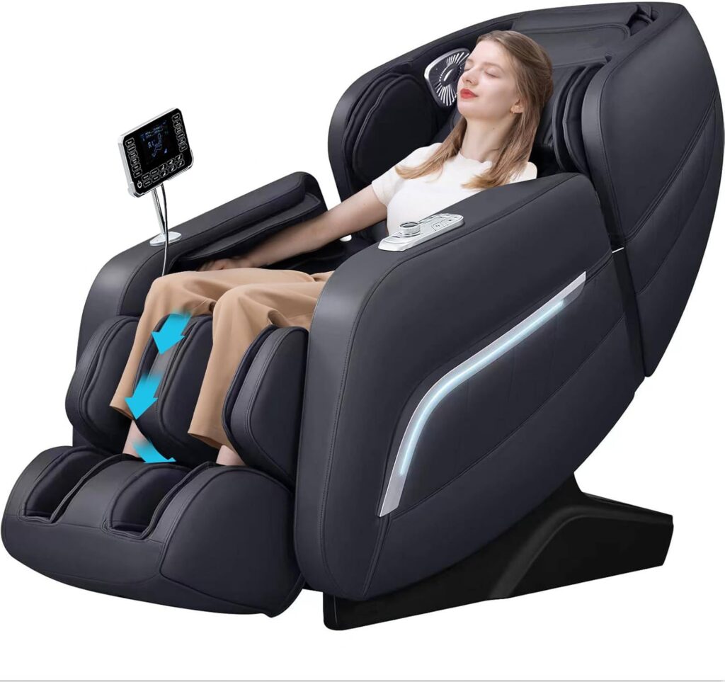 iRest A306 Massage Chair, Full Body Zero Gravity Recliner with AI Voice Control, SL Track, Bluetooth, Yoga Stretching, Foot Rollers, Airbags, Heating (Black)