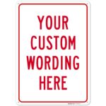 Custom Sign, Personalized Metal Signs for Office, Business, Workplace, office, Home, Airbnb, Delivery With Red Border Signs, 10×7 Inches, Rust Free .040 Aluminum, Made in USA