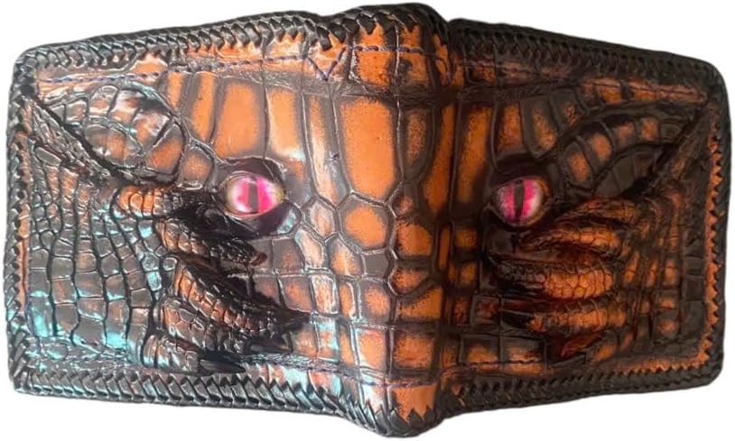 Genuine Crocodile Leather Wallet for Men, Premium alligator Skin Bifold Wallet, Handcrafted Luxury Men’s Wallet, exotic skin wallet for men (red)