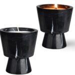 Scented Candle in Handmade Marble Container |1 Set | Soy Wax | Non-Toxic | Small Candle| Reusable Stone Jar |Votive Candle|Tealight Candle Holder|Distinctive Gift.Natural Aromatherapy for Women & Men