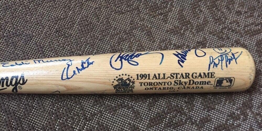1991 All Star Game Signed Bat Kirby Puckett Cal Ripken Mvp 20 Auto Jsa Coa – Autographed MLB Bats