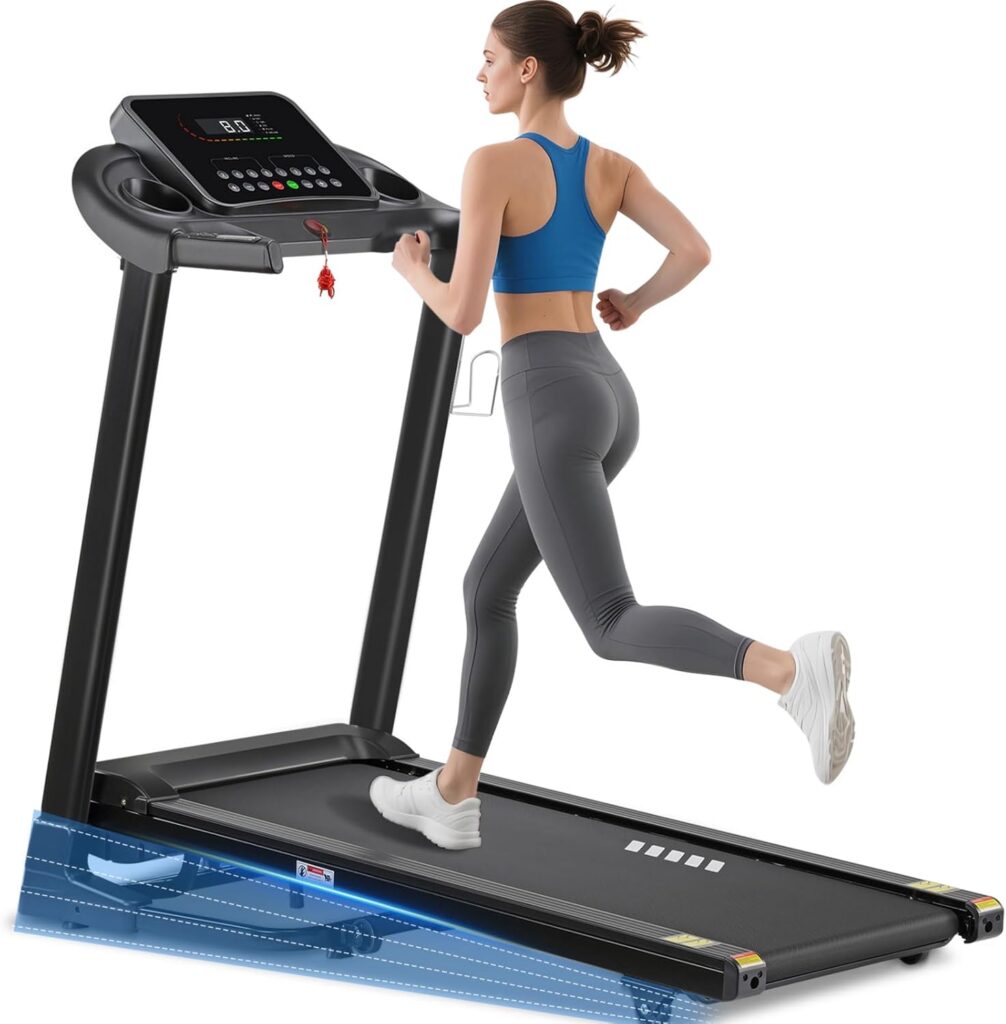 Treadmill with Auto Incline, 300LBS Capacity, 15% Incline, 3.0HP Running Machine for Home, Shock Absorbing with APP