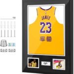 Nice C Jersey Frame Display Cases, Jersey Frame with Pictures Photos, Jersey Shadow Box Shirt Display Case, 98% UV Protection, Football Basketball Soccer (1 Pack)