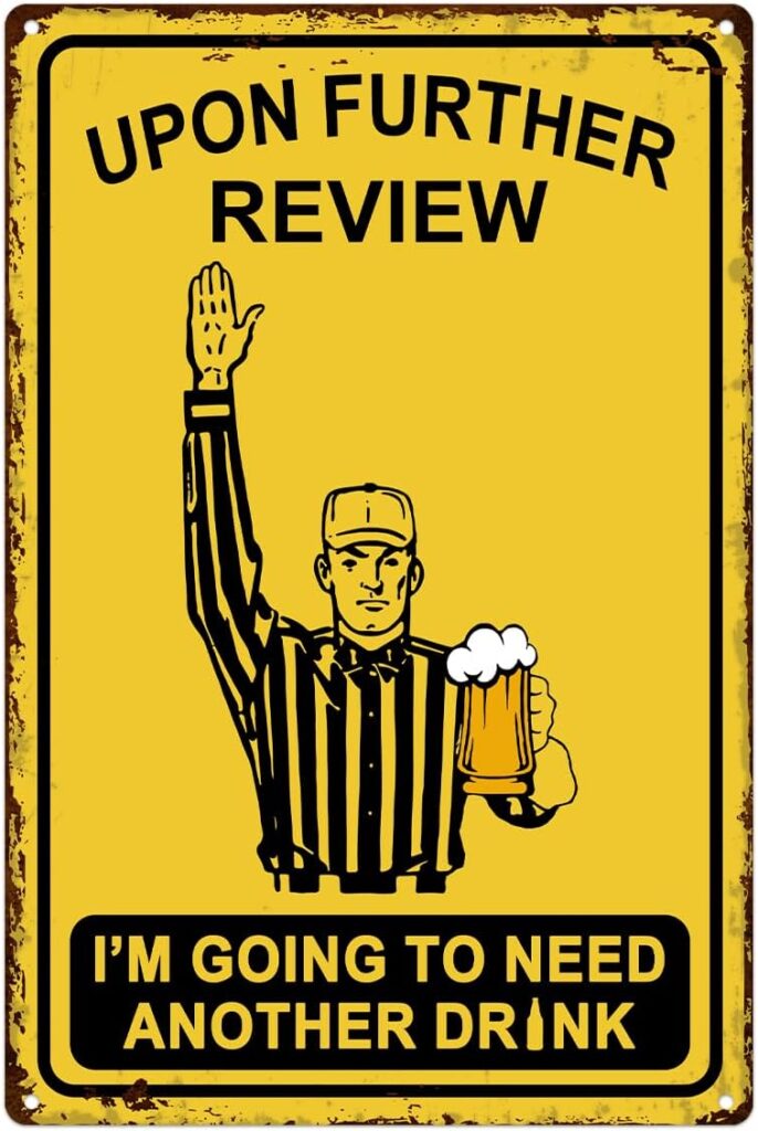 ALKB Funny Football Gifts for Men – 8×12 Vintage Man Cave Decor Tin Sign, Football Party Wall Decoration for Guys Home Bar, Unique Sports Present Idea