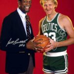 Ikonic Fotohaus Bill Russell Larry Bird Signed Photo Autograph Print Wall Art Home Decor