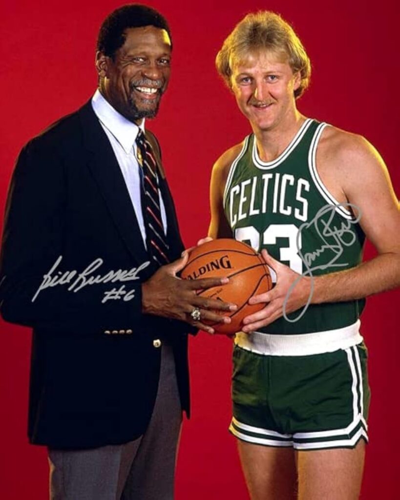 Ikonic Fotohaus Bill Russell Larry Bird Signed Photo Autograph Print Wall Art Home Decor