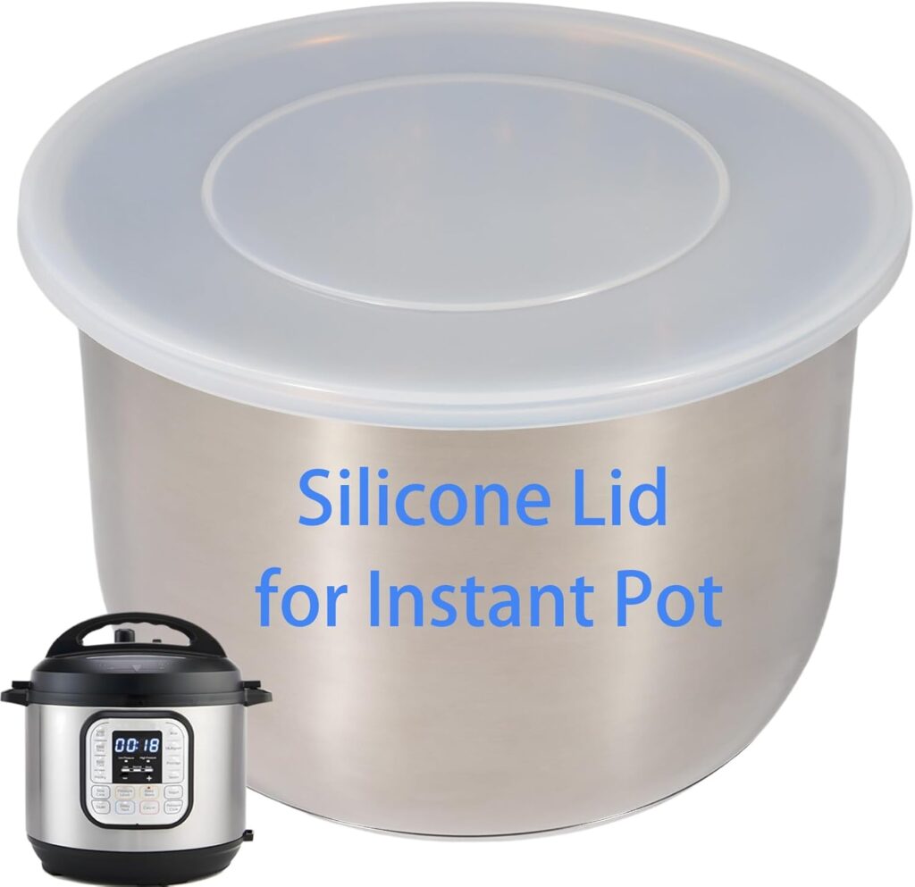 Silicone Lid for Instant Pot 6 QT & 5 QT, 9.8IN Premium Pot Cover for Instapot 5 & 6 Quart Inner Pot, Reusable Silicone Lids for Bowl and Food Cover, Lid Accessories for Instant Pot