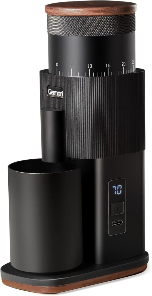 Coffee Grinder,Wirsh Portable Cordless Rechargeable Burr Coffee Grinder Geimori T38 with Conical Burrs,3600mAh Batteries,Grind Settings for Espresso,Pour Over,French Press,Camping,Travel&Home Use