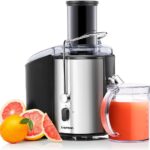 Chefman 2-Speed Electric Juicer, Extra-Wide Feeding Tube for Whole Fruits, Make Nutritious Vegetable and Green Juice, Detachable 1-Quart Pitcher, Built-in Foam Separator, Dishwasher-Safe Parts