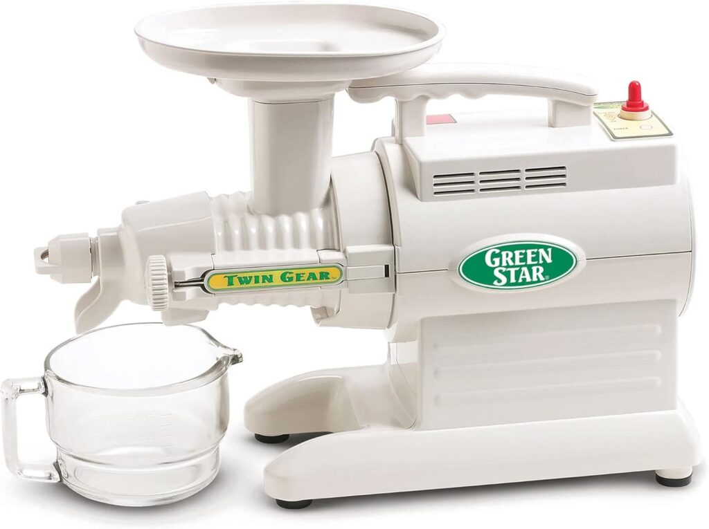 Tribest Greenstar GS-1000 Original Slow Masticating Juicer, Twin Gear Cold Press Juicer & Juice Extractor, White