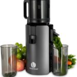 Cold Press Juicer, Juicer Machines with 4.7″ Wide Feed Chute for Juice Extractor, Slow Masticating Juicer for Whole Vegetables & Fruits, High Juice Yield, Easy to Clean (Black)