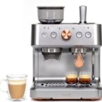 Café Bellissimo Semi Automatic Espresso Machine + Milk Frother | WiFi Connected, Smart Kitchen Essentials | Built-In Bean Grinder, 15-Bar Pump & 95-Ounce Water Reservoir | Steel Silver