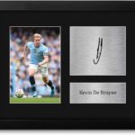 HWC Trading USL Framed Kevin De Bruyne Man City Gifts Printed Signed Autograph Picture for Soccer Fans and Supporters – US Letter Size