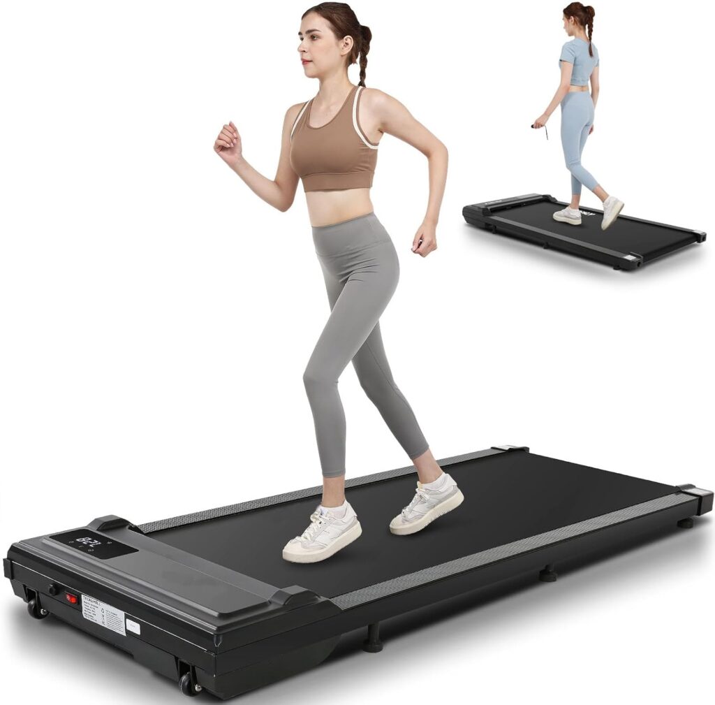 ANCHEER Walking Pad Under Desk Treadmill, Portable Treadmills for Home Office 300 lbs Weight Capacity, 3.0HP Quiet Compact Jogging Treadmill Small with Remote Control and LED Display
