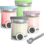 4 Pack Creami Pints and silicone Lids for Ninja NC700 NC701 Series, Compatible with Ninja Swirl Ice Cream & Soft Serve Makers, BPA-Free & Dishwasher Safe, Replacement XSK7PNTLD2