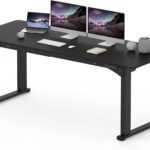 SANODESK 4-Leg Standing Desk, Electric Height Adjustable Desk with Memory Presets for Home Office, Stand up Desk Computer Workstation, 78×32 Inches Black