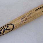 Ronald Acuna Jr. Autographed Blonde Rawlings Baseball Bat Atlanta Braves Beckett BAS Stock #181315 – Autographed MLB Bats