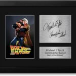 HWC Trading Back to the Future Printed Autograph USL Framed Signed Michael J Fox Christopher Lloyd Print Photo Picture Display – US Letter Size