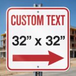 Custom Signs Outdoor, Personalized Metal Sign for Business, 32×32 inch Reflective Option, Rust Free Aluminum, UV Ink Printing, Durable/Weatherproof