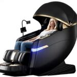 Massage Chair Full Body and Recliner, Zero Gravity Rest Cabin with Sleep Hood-Shiatsu Roller Airbag Heating, Body Scan SL Track Recliner, Relax for Home Office Use Gift for Women & Men