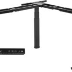 VIVO Electric Triple Motor Height Adjustable 3 Leg Corner Desk Frame, up to 300lbs, Sit Stand Ergonomic L Shaped Frame Only, Black, DESK-V130EB
